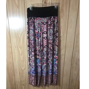 Alyx Paisley Pleated Stretch High Rise Wide Leg Pants L